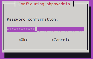 konfirmasi password pada phpmyadmin