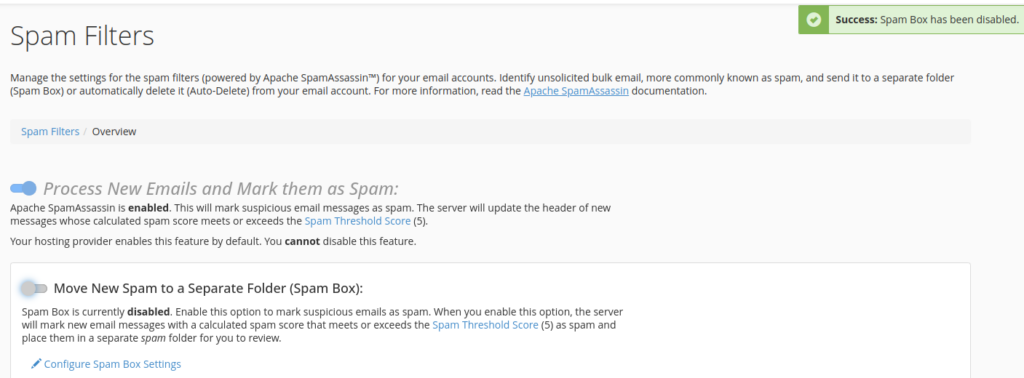 Move New Spam to a Separate Folder (Spam Box)